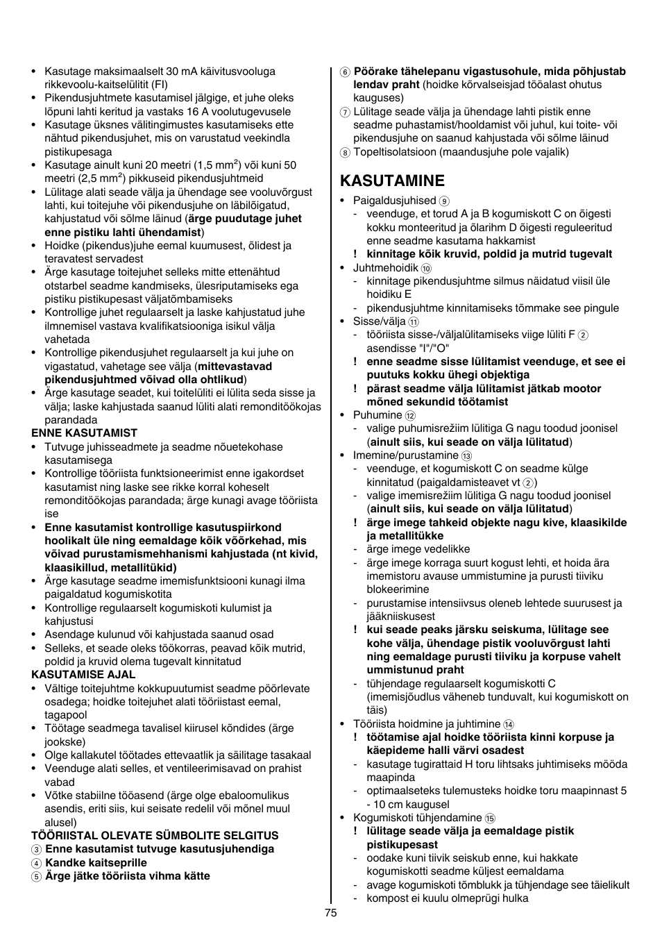 Kasutamine | Skil 0790 RA User Manual | Page 75 / 100
