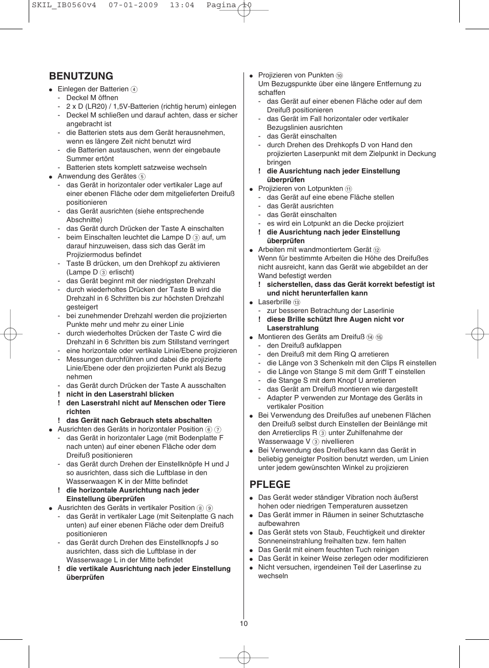 Benutzung, Pflege | Skil 0560 AC User Manual | Page 10 / 56