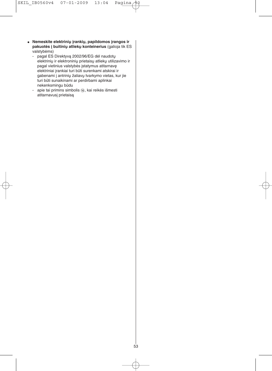 Skil 0560 AC User Manual | Page 53 / 56