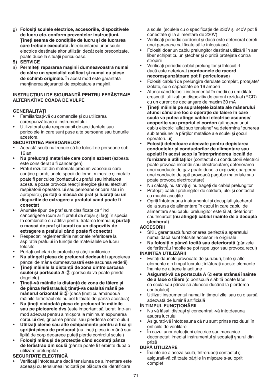 Skil 0788 AA (Lynx) User Manual | Page 71 / 120