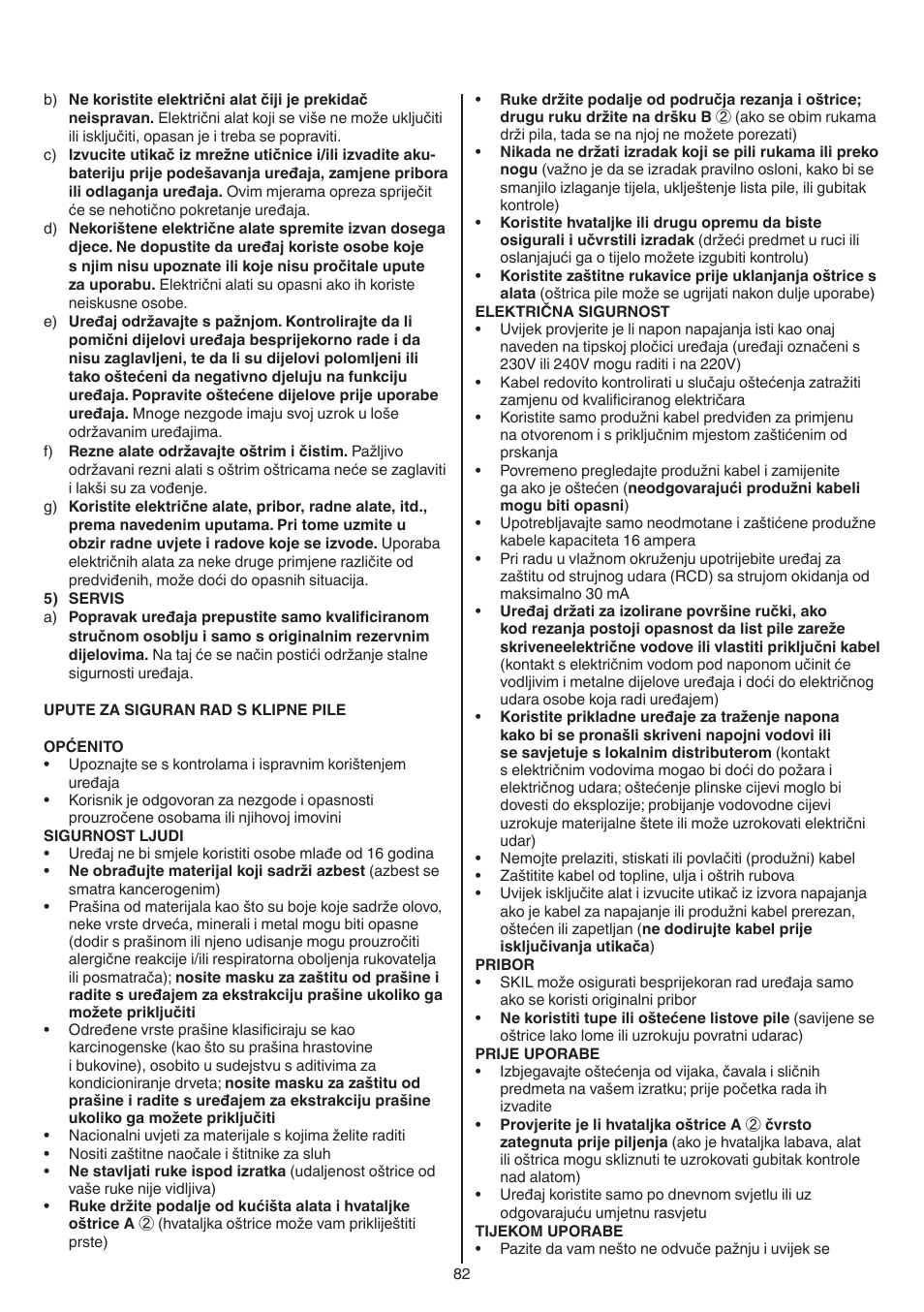 Skil 0788 AA (Lynx) User Manual | Page 82 / 120