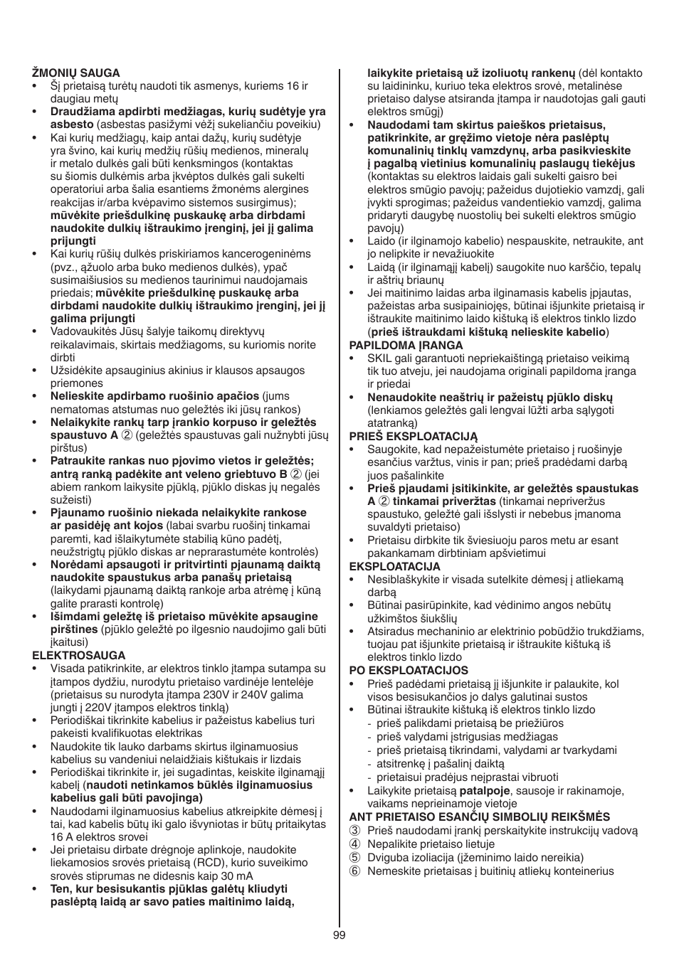 Skil 0788 AA (Lynx) User Manual | Page 99 / 120