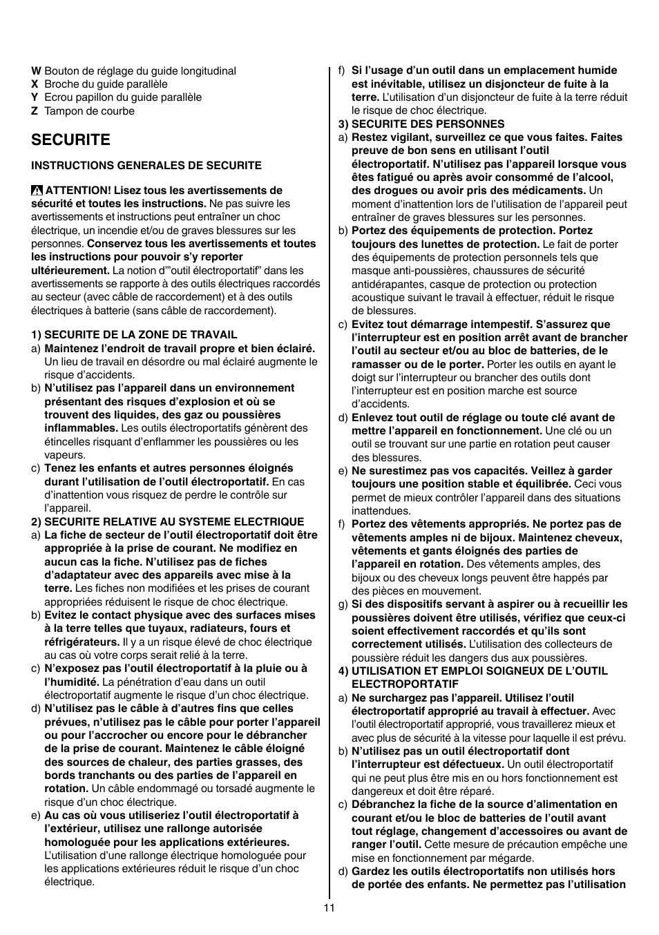 Securite | Skil 1840 AD User Manual | Page 11 / 140