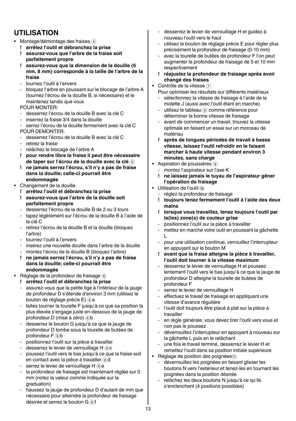 Utilisation | Skil 1840 AD User Manual | Page 13 / 140