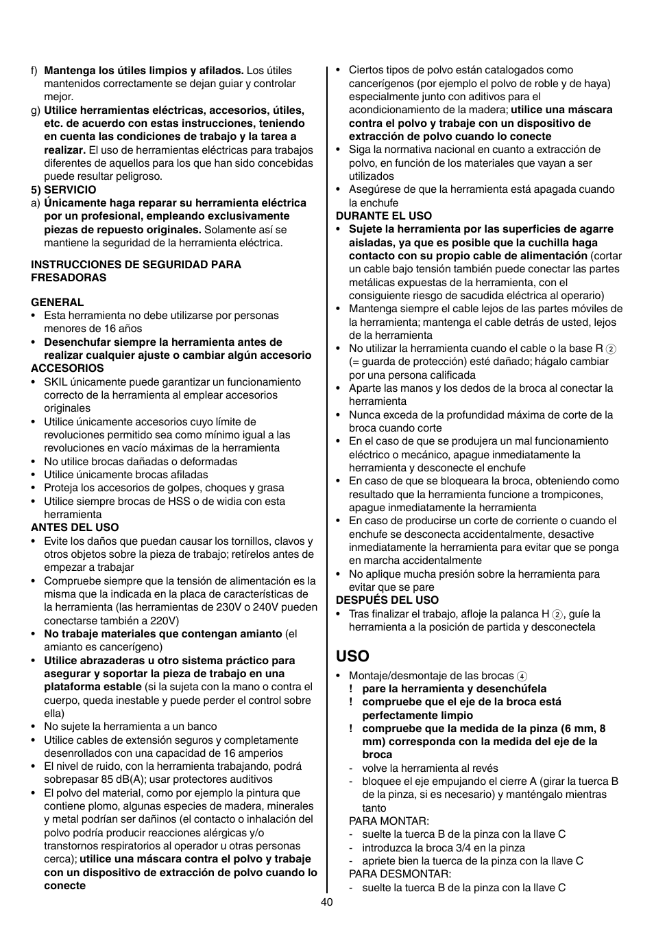 Skil 1840 AD User Manual | Page 40 / 140