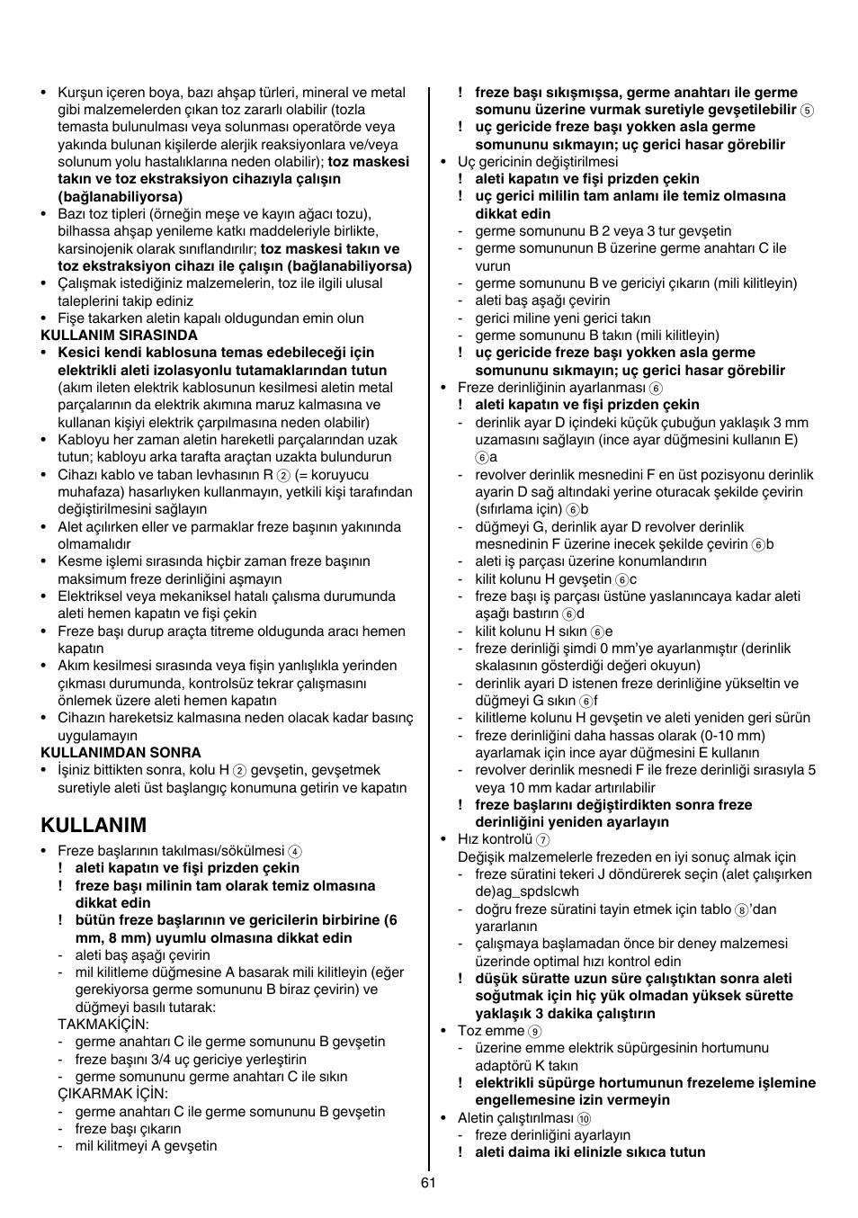 Kullanim | Skil 1840 AD User Manual | Page 61 / 140