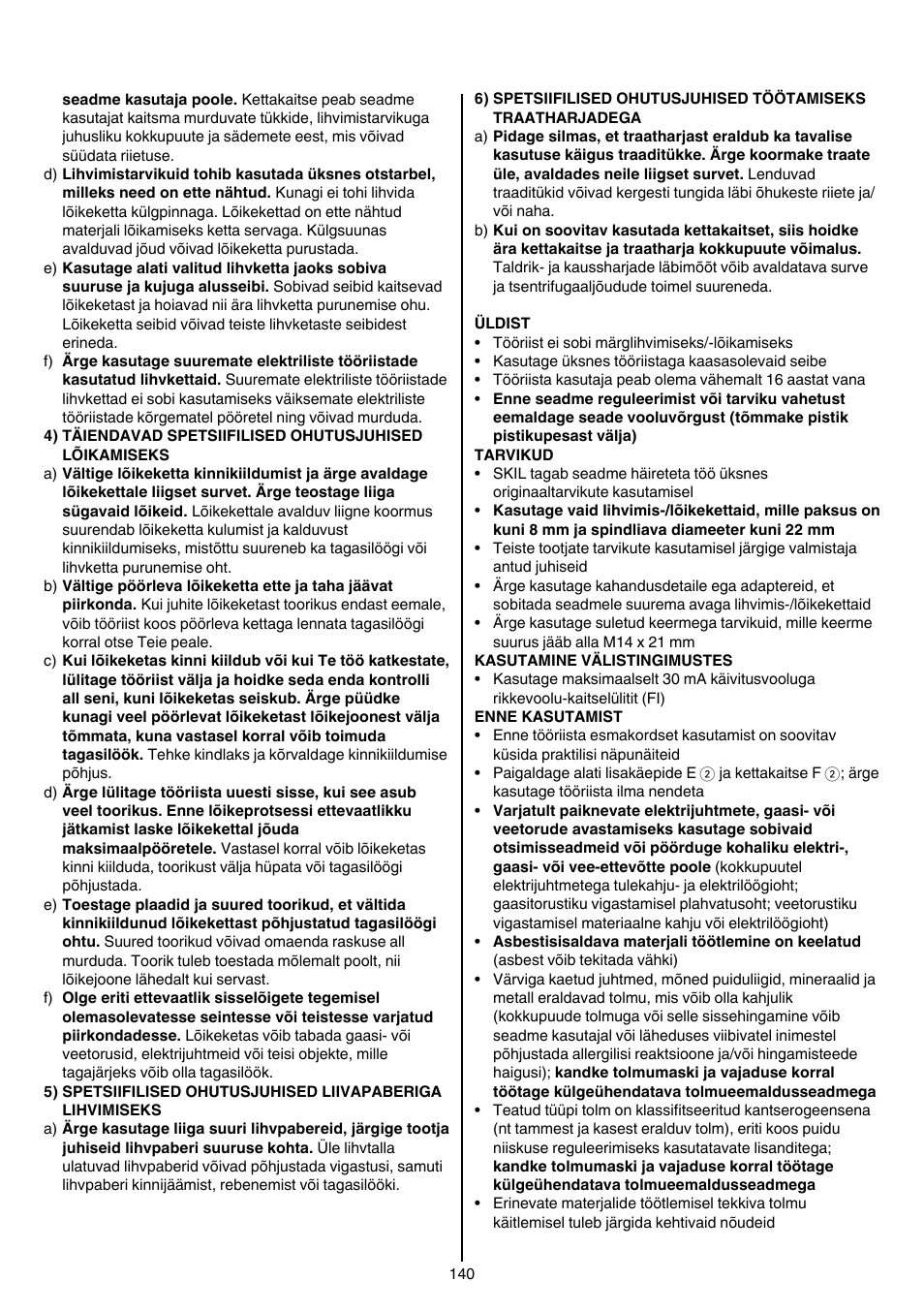 Skil 9780 AA User Manual | Page 140 / 176