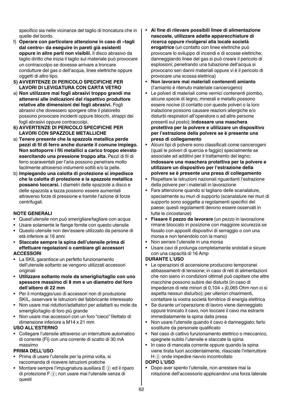 Skil 9780 AA User Manual | Page 62 / 176