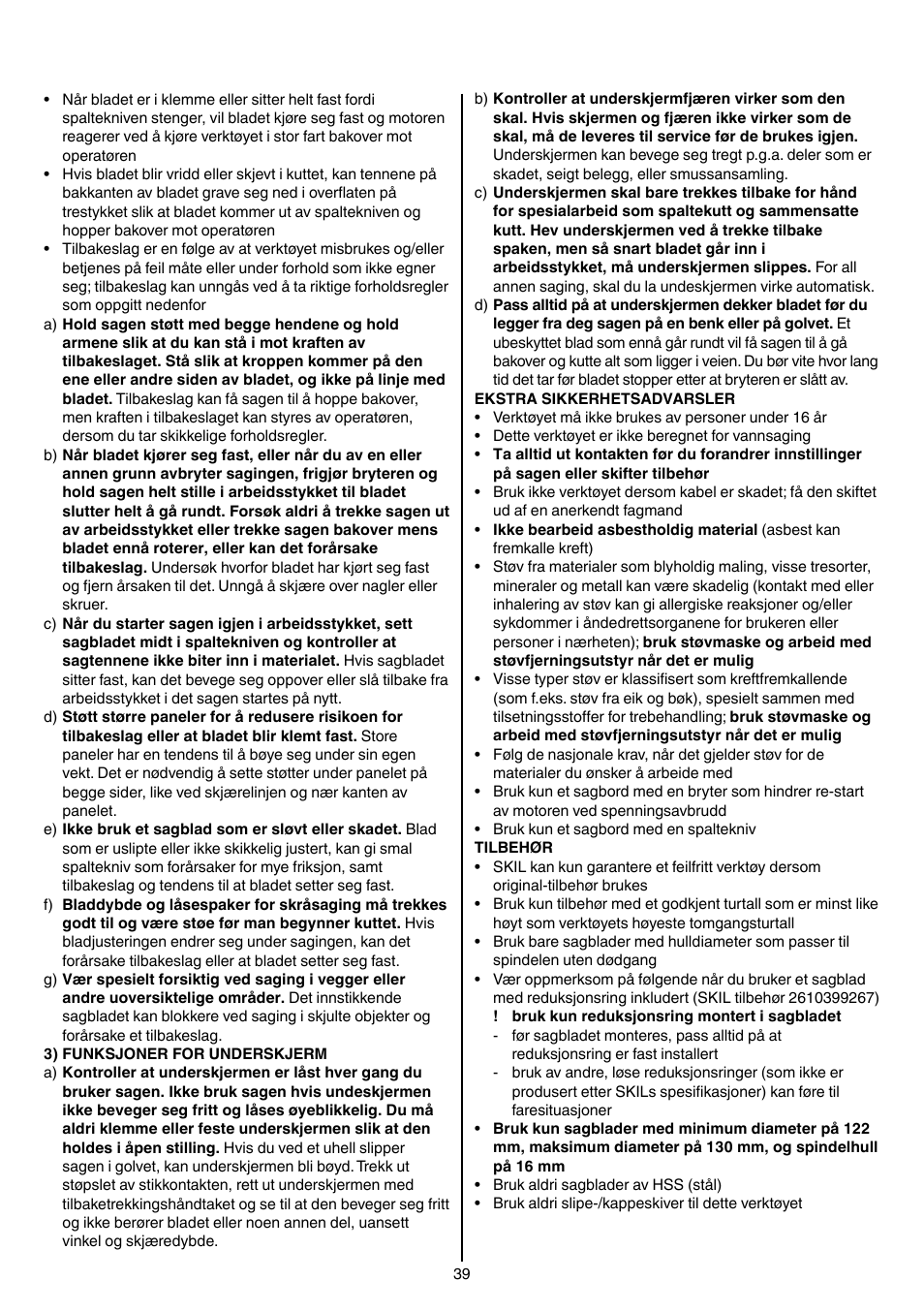 Skil 5740 CA User Manual | Page 39 / 172