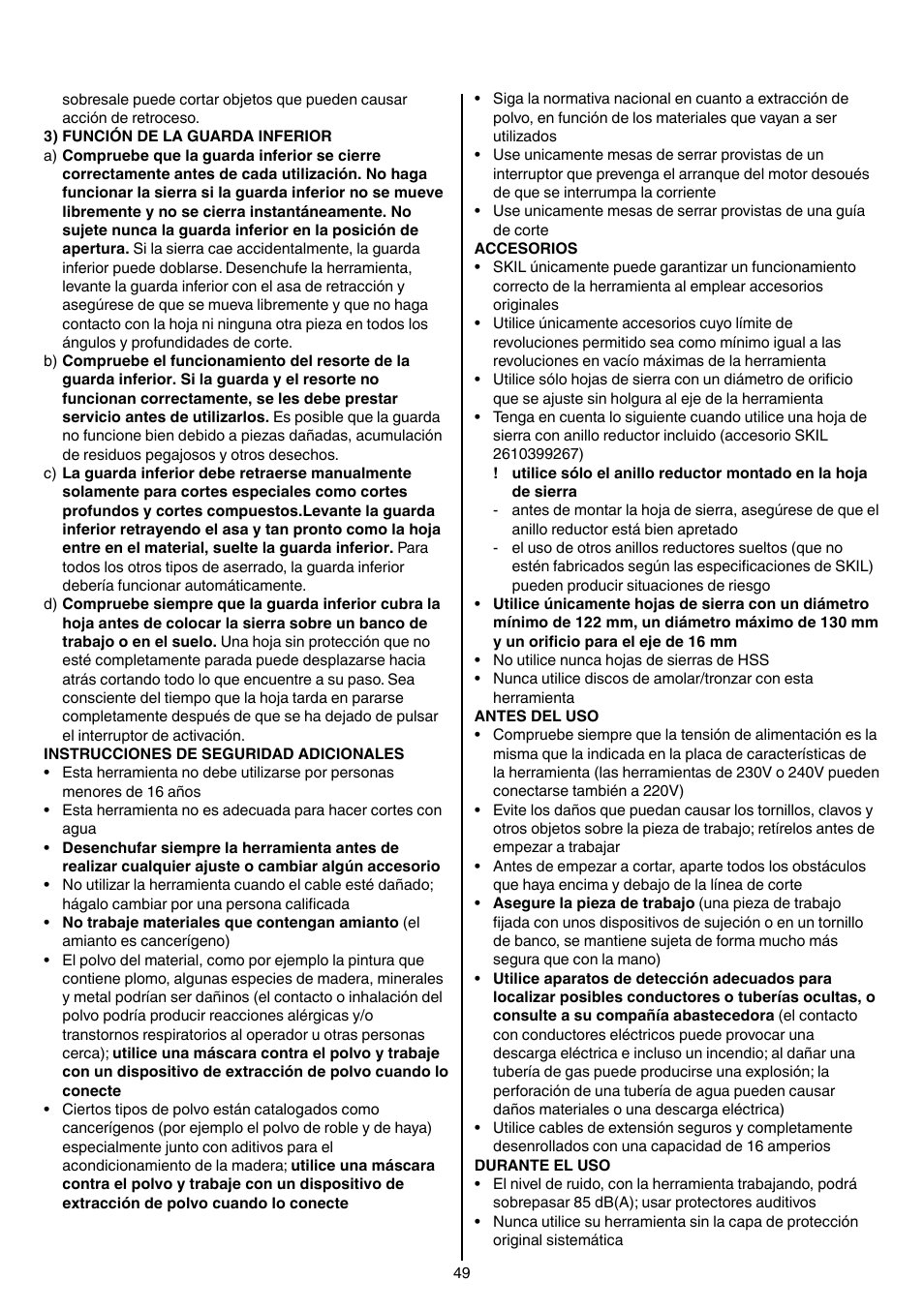 Skil 5740 CA User Manual | Page 49 / 172