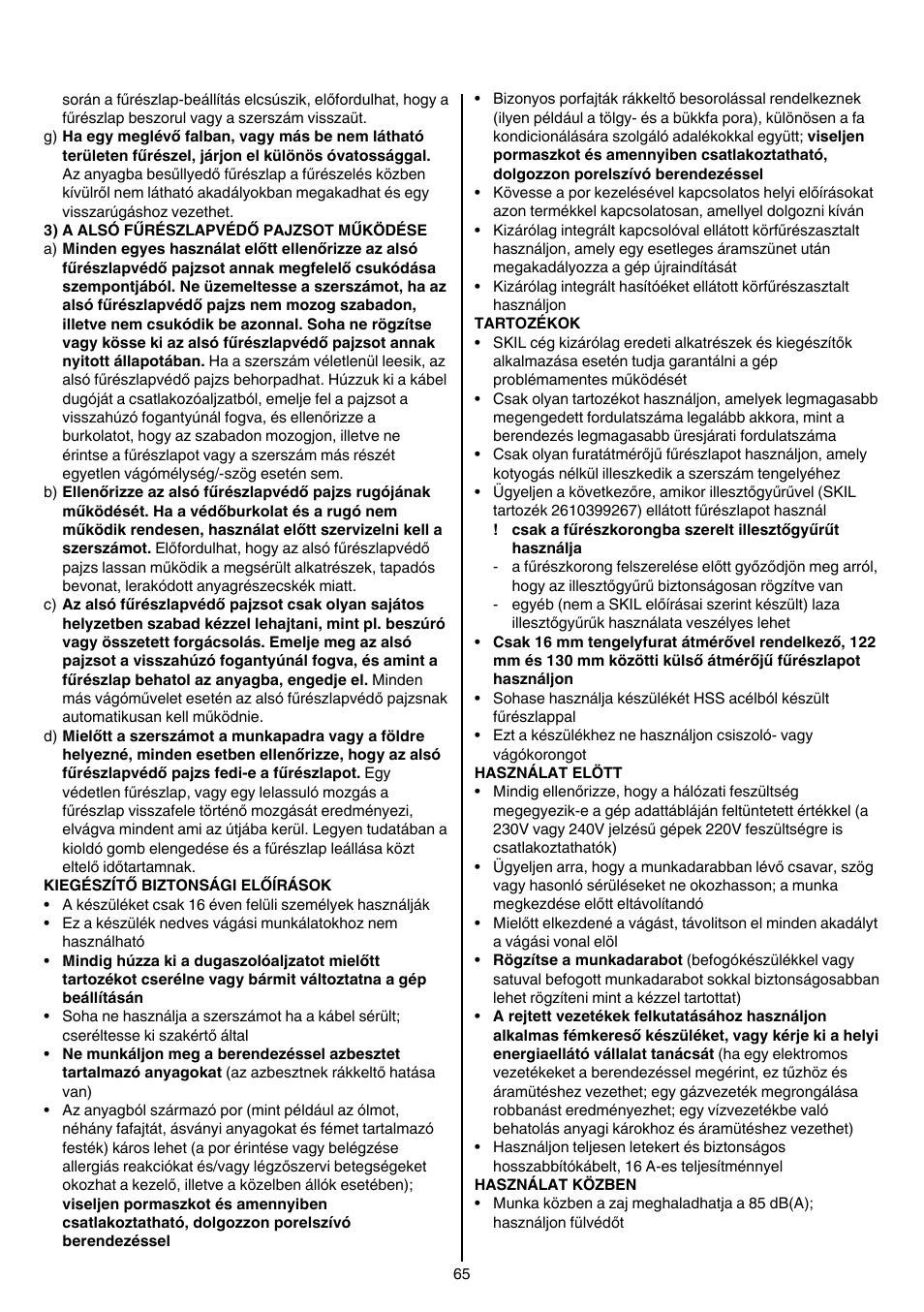 Skil 5740 CA User Manual | Page 65 / 172