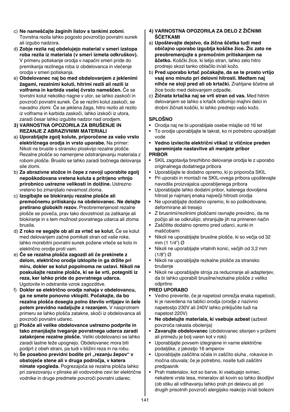 Skil 1415 AC User Manual | Page 141 / 188