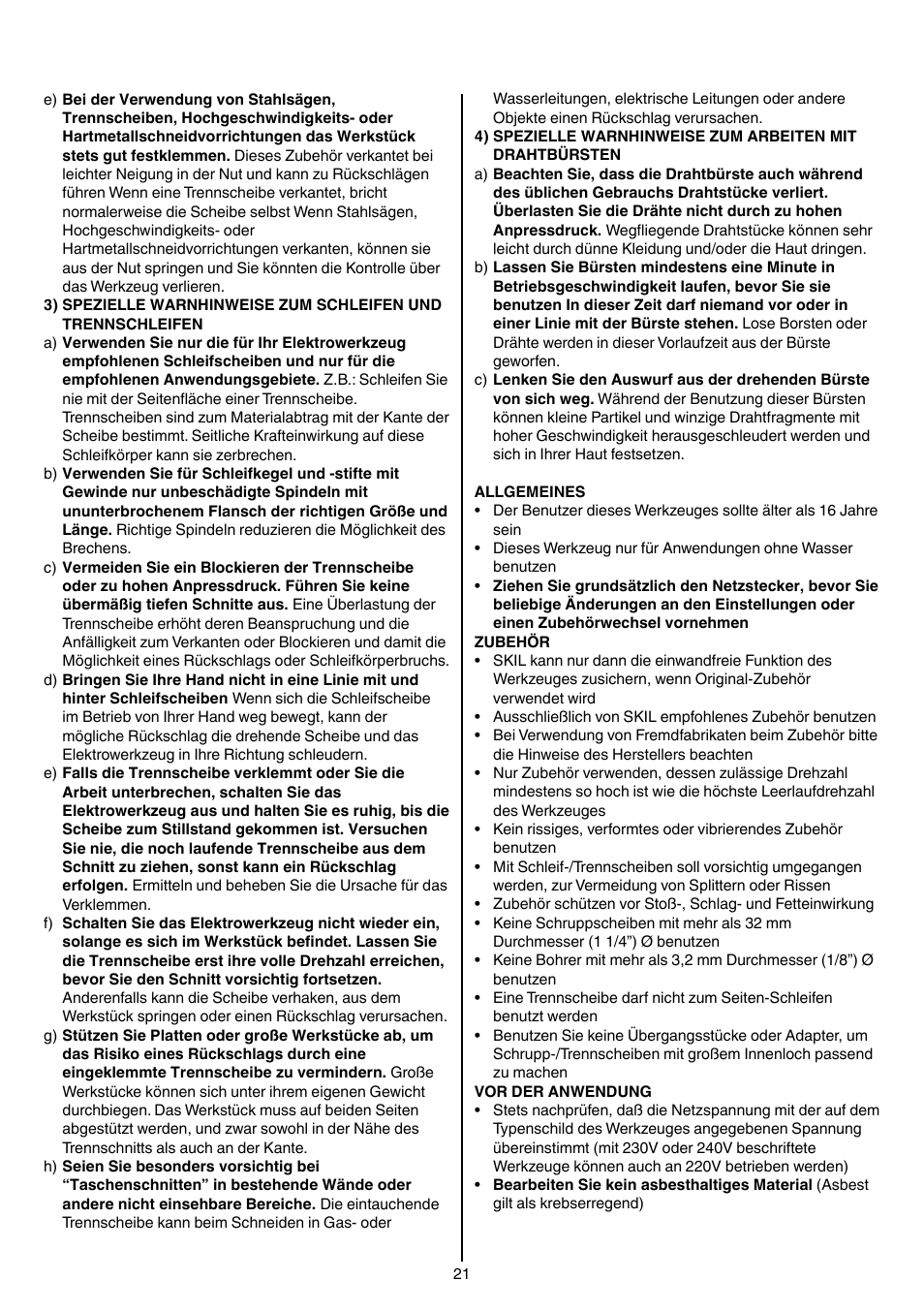 Skil 1415 AC User Manual | Page 21 / 188