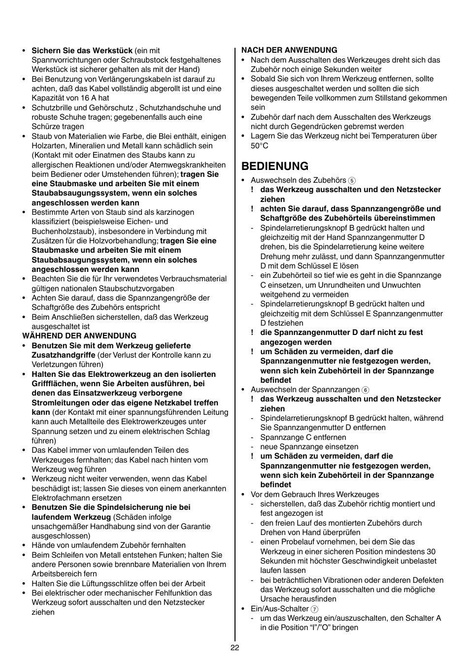 Bedienung | Skil 1415 AC User Manual | Page 22 / 188