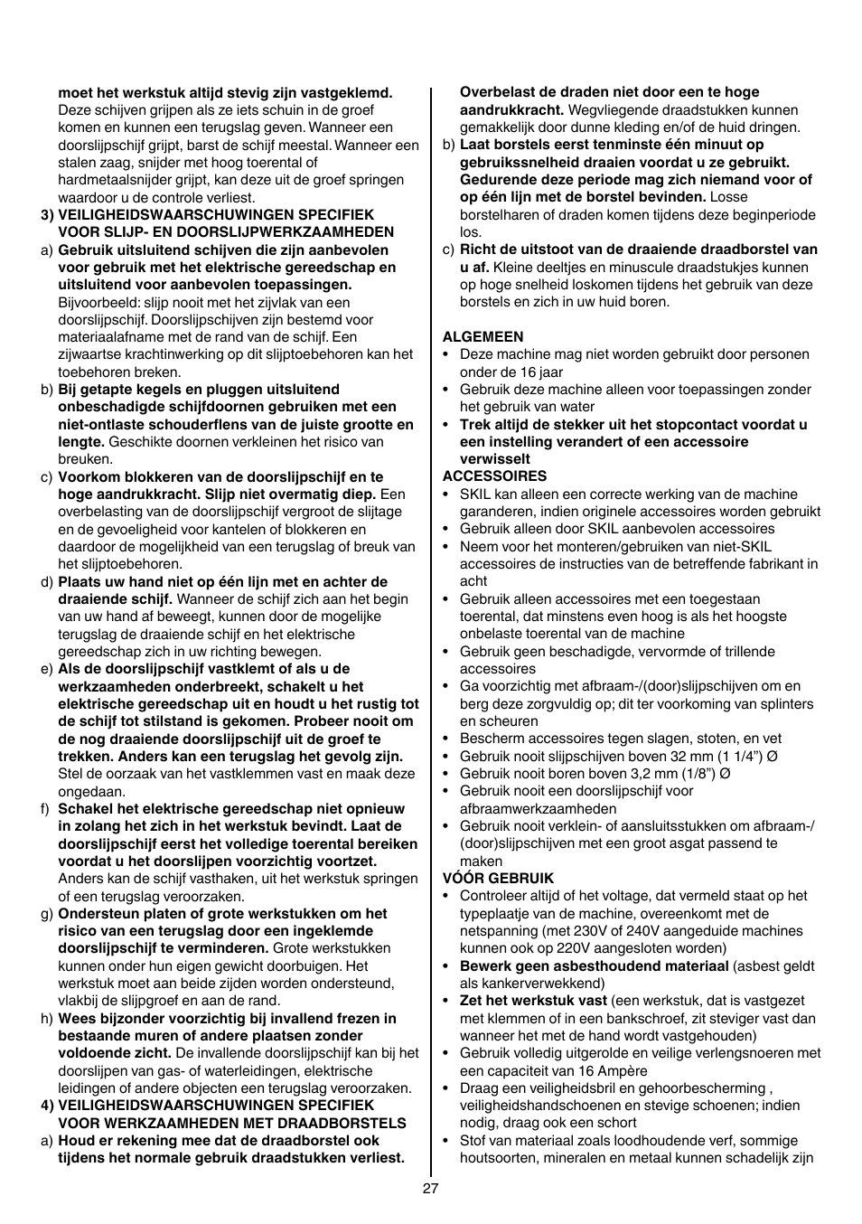 Skil 1415 AC User Manual | Page 27 / 188