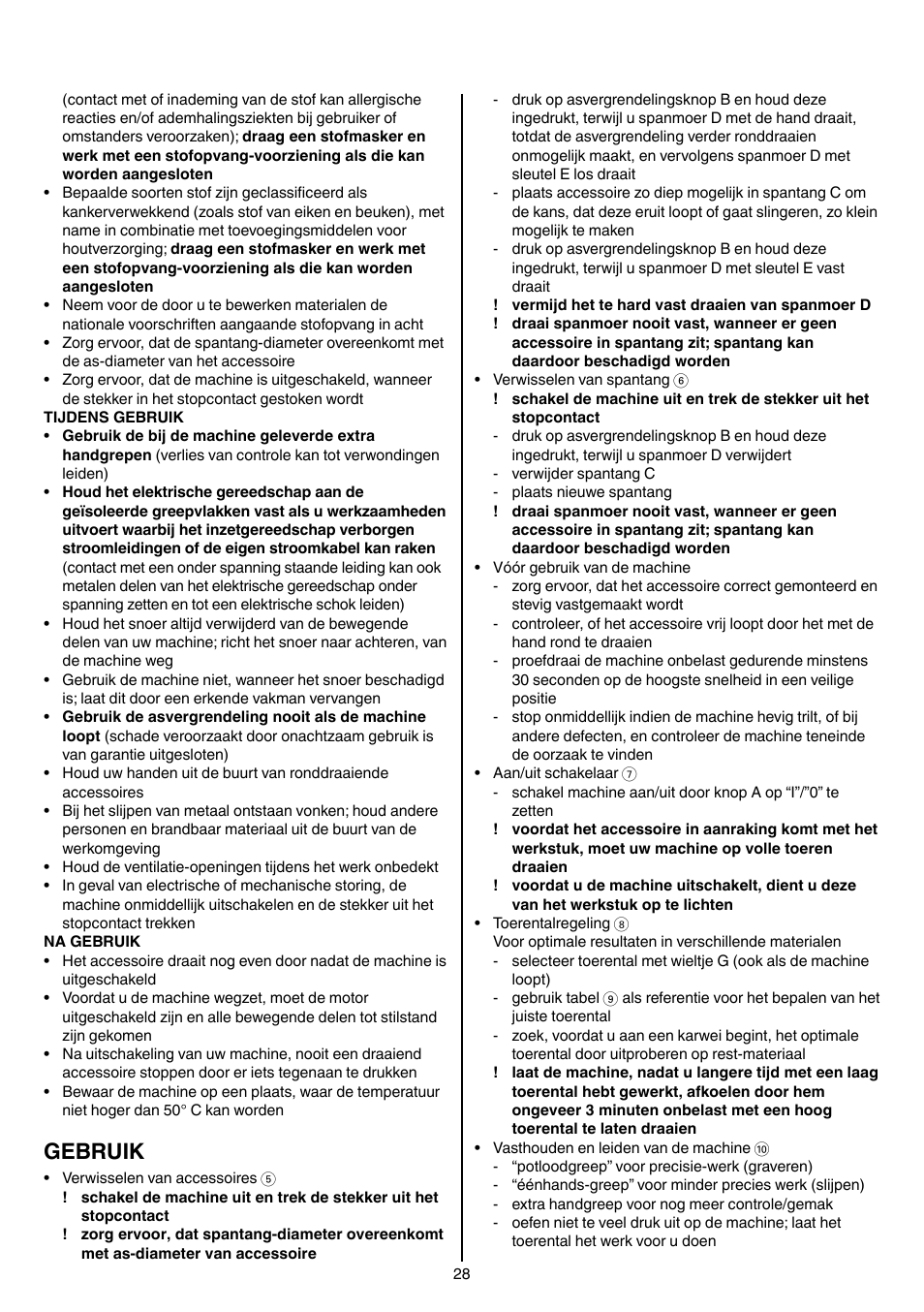 Gebruik | Skil 1415 AC User Manual | Page 28 / 188