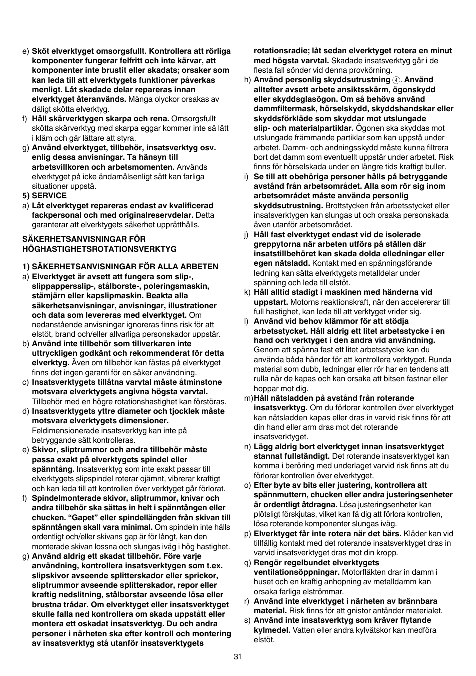Skil 1415 AC User Manual | Page 31 / 188