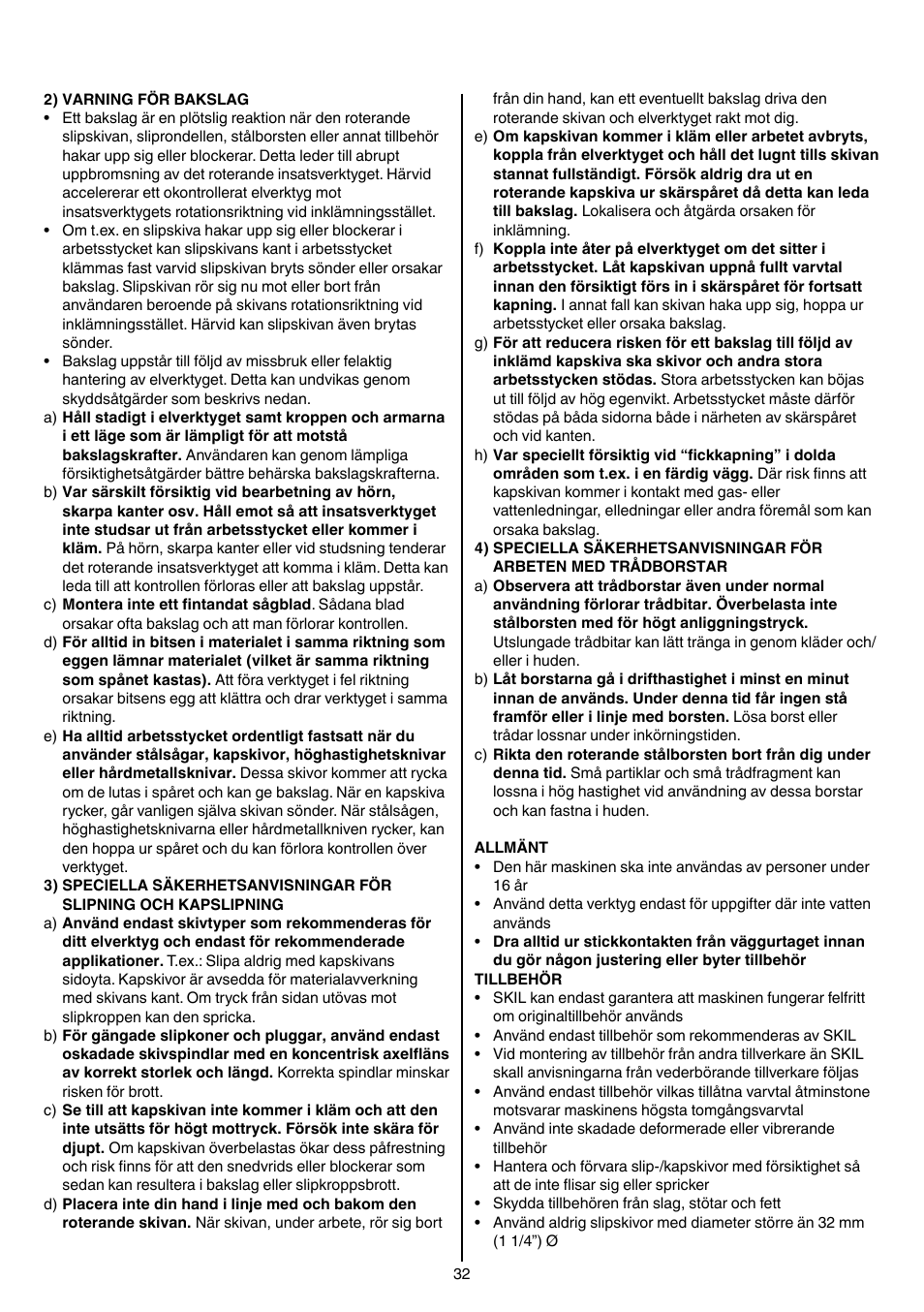 Skil 1415 AC User Manual | Page 32 / 188