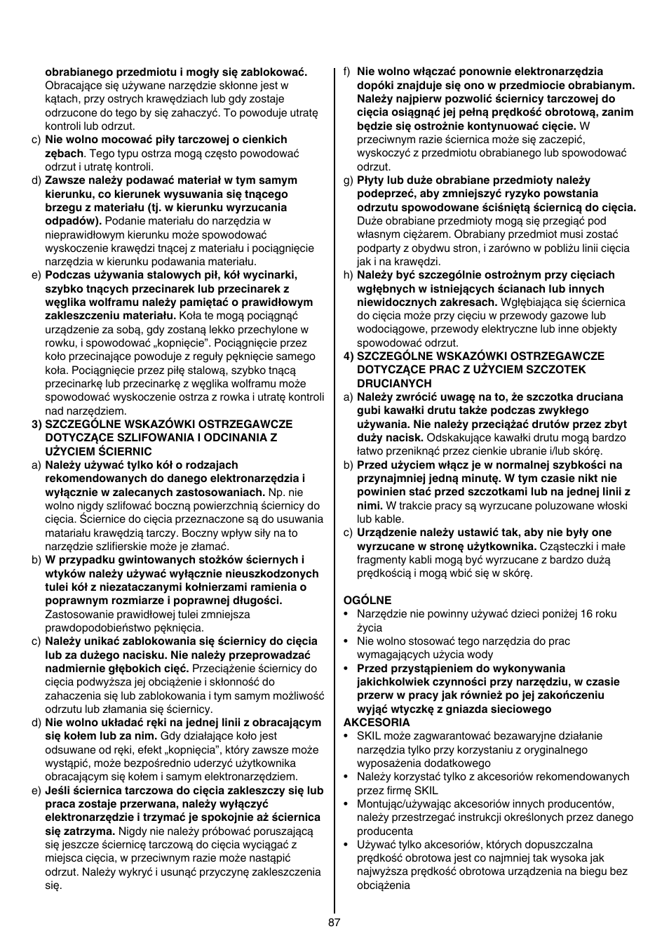 Skil 1415 AC User Manual | Page 87 / 188
