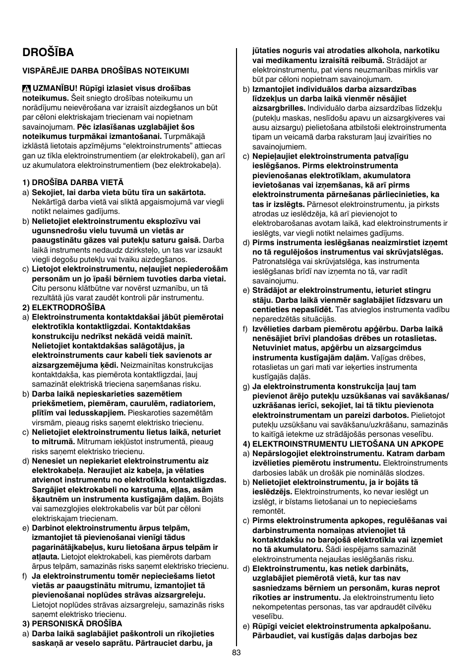 Drošība | Skil 6389 AG User Manual | Page 83 / 108