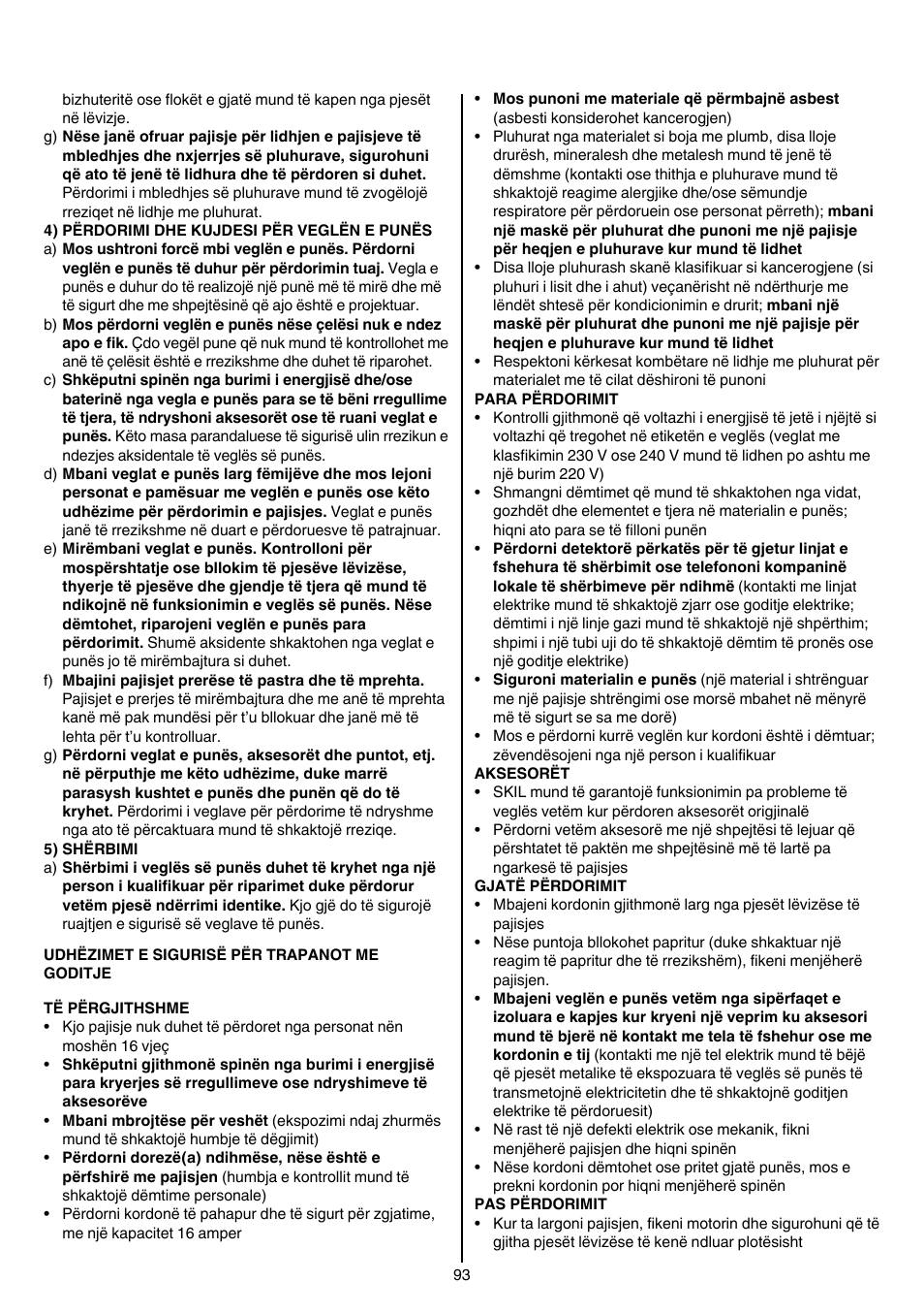 Skil 6389 AG User Manual | Page 93 / 108