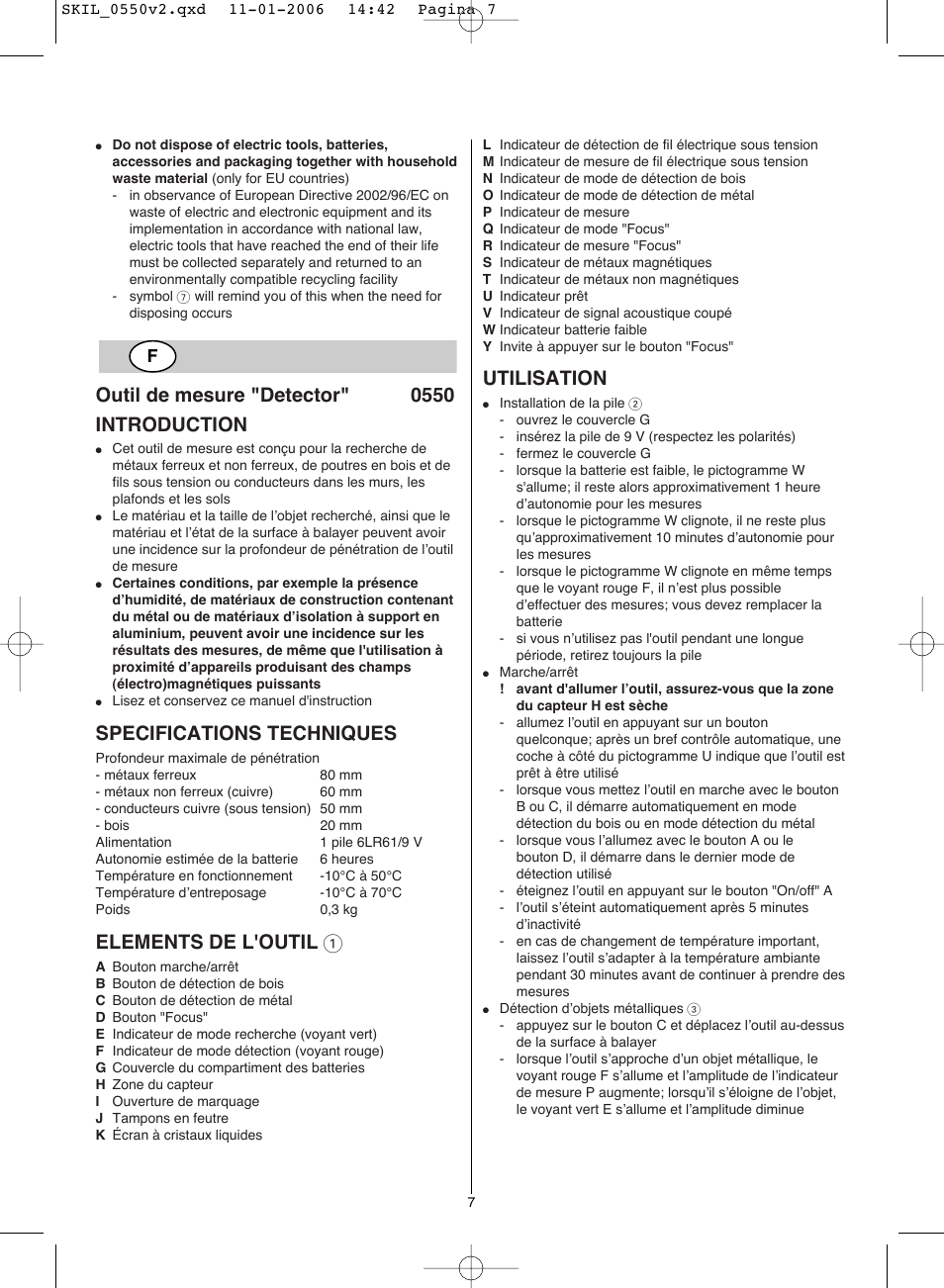 Outil de mesure 