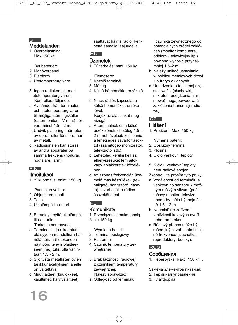 SOEHNLE Comfort Senso User Manual | Page 16 / 36