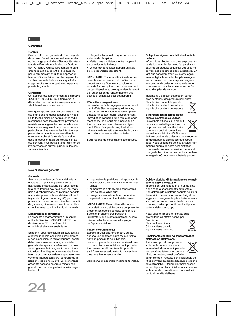 Indoor outdoor | SOEHNLE Comfort Senso User Manual | Page 24 / 36