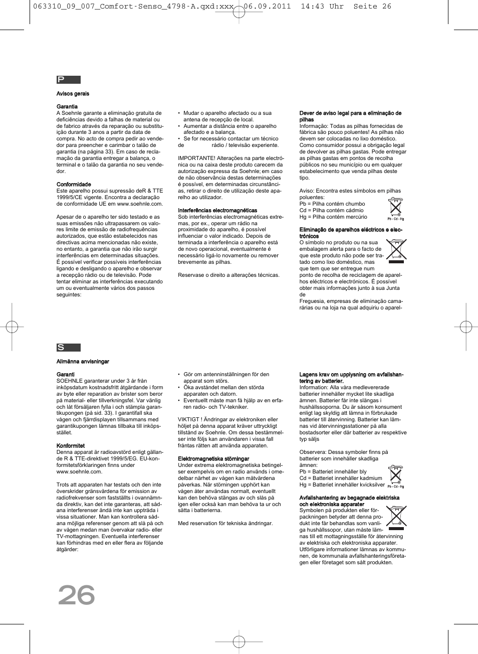 Indoor outdoor | SOEHNLE Comfort Senso User Manual | Page 26 / 36