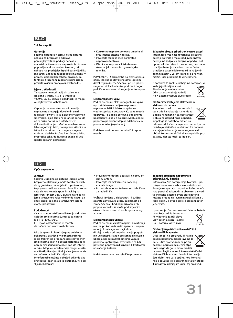 Indoor outdoor | SOEHNLE Comfort Senso User Manual | Page 31 / 36