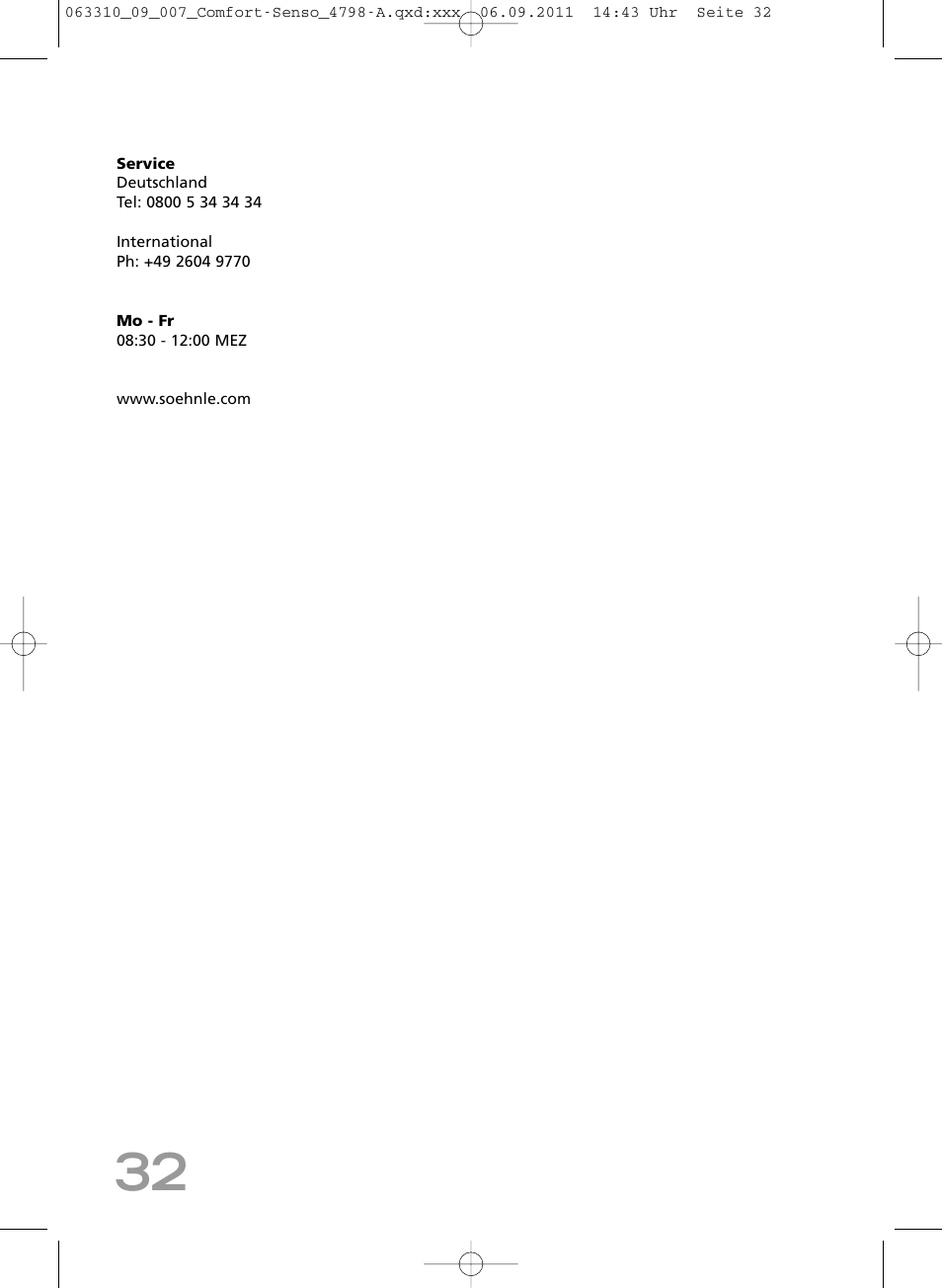 SOEHNLE Comfort Senso User Manual | Page 32 / 36