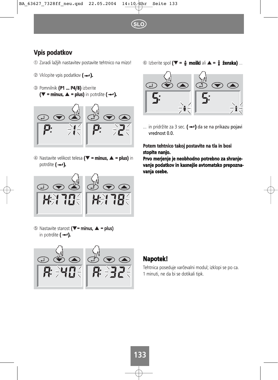 Nnaap po otteekk, Vvp piiss p po od daattkko ovv | SOEHNLE Body Balance Pacific User Manual | Page 133 / 148