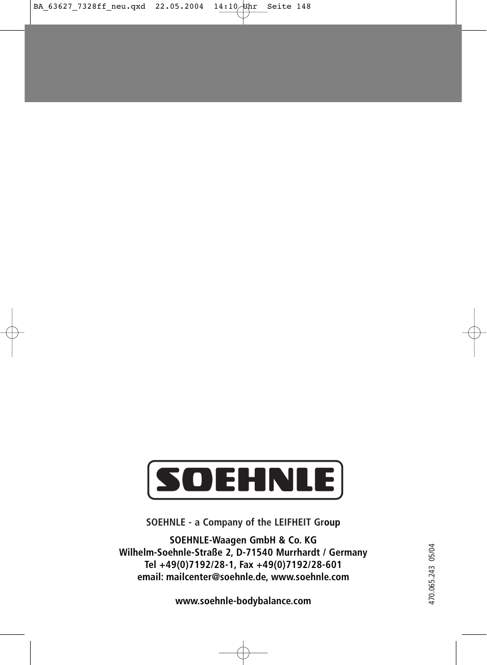 SOEHNLE Body Balance Pacific User Manual | Page 148 / 148