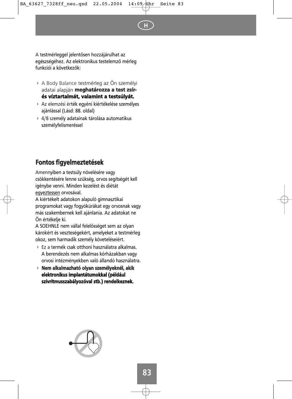 Ffo on ntto oss ffiig gyyeellm meezztteettéésseekk | SOEHNLE Body Balance Pacific User Manual | Page 83 / 148