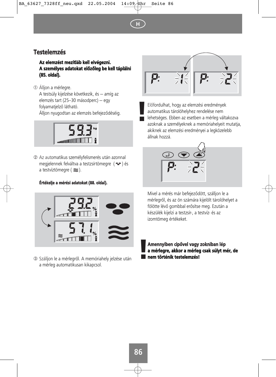 Tteesstteelleem mzzééss | SOEHNLE Body Balance Pacific User Manual | Page 86 / 148