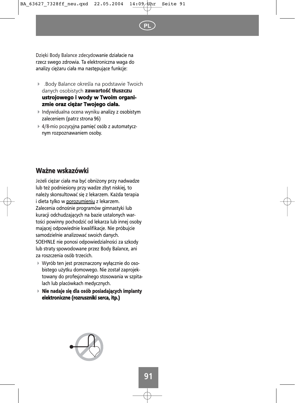 Wwaażżn nee w wsskkaazzó ów wkkii | SOEHNLE Body Balance Pacific User Manual | Page 91 / 148