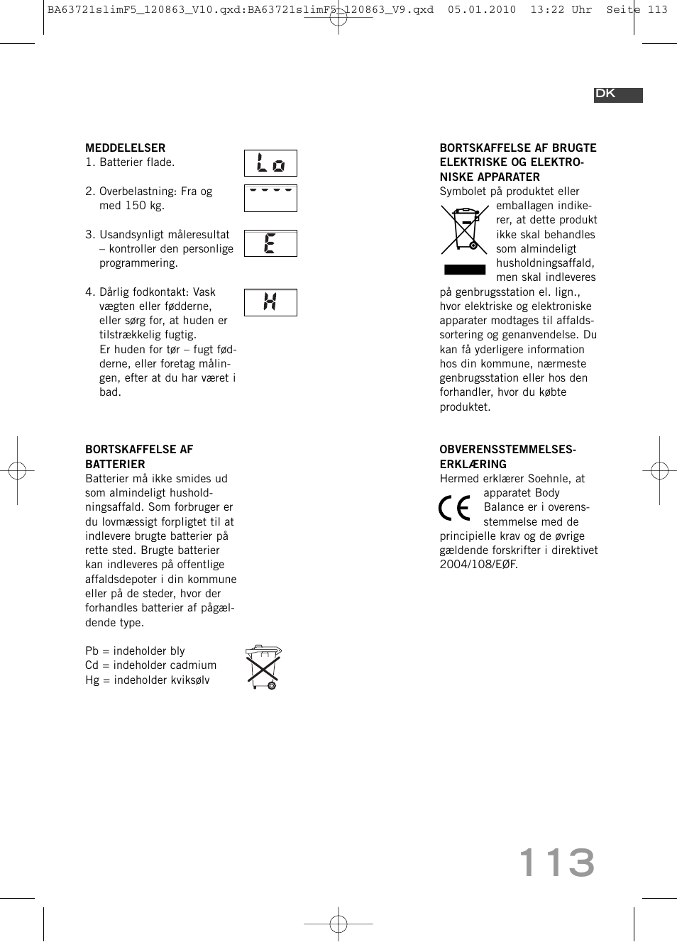SOEHNLE Body Balance Slim F5 User Manual | Page 113 / 256