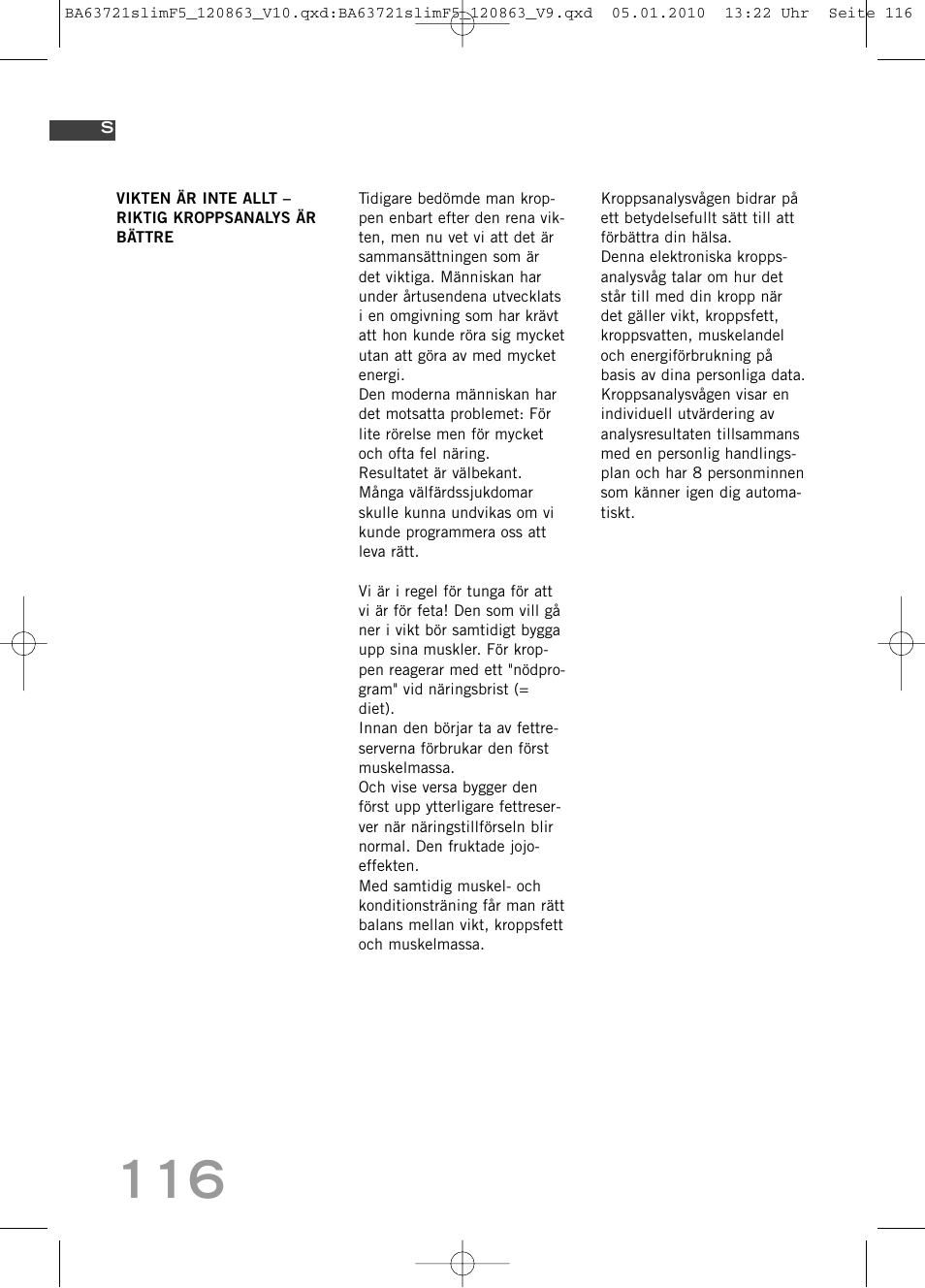 SOEHNLE Body Balance Slim F5 User Manual | Page 116 / 256