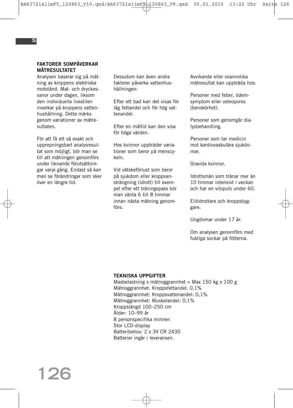 SOEHNLE Body Balance Slim F5 User Manual | Page 126 / 256