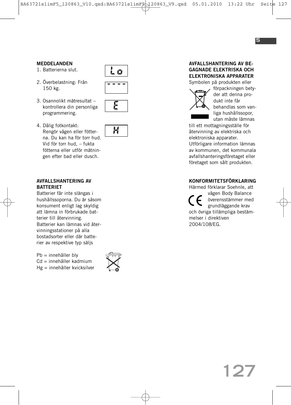 SOEHNLE Body Balance Slim F5 User Manual | Page 127 / 256