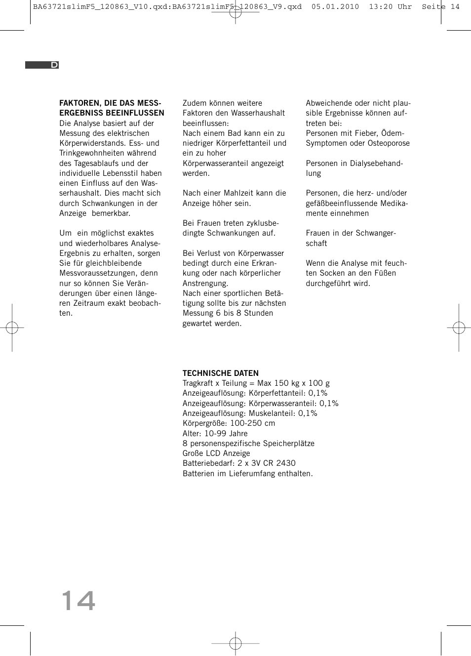 SOEHNLE Body Balance Slim F5 User Manual | Page 14 / 256