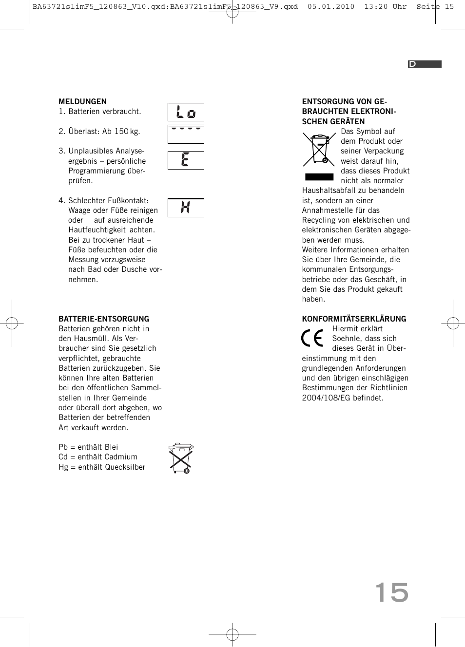SOEHNLE Body Balance Slim F5 User Manual | Page 15 / 256