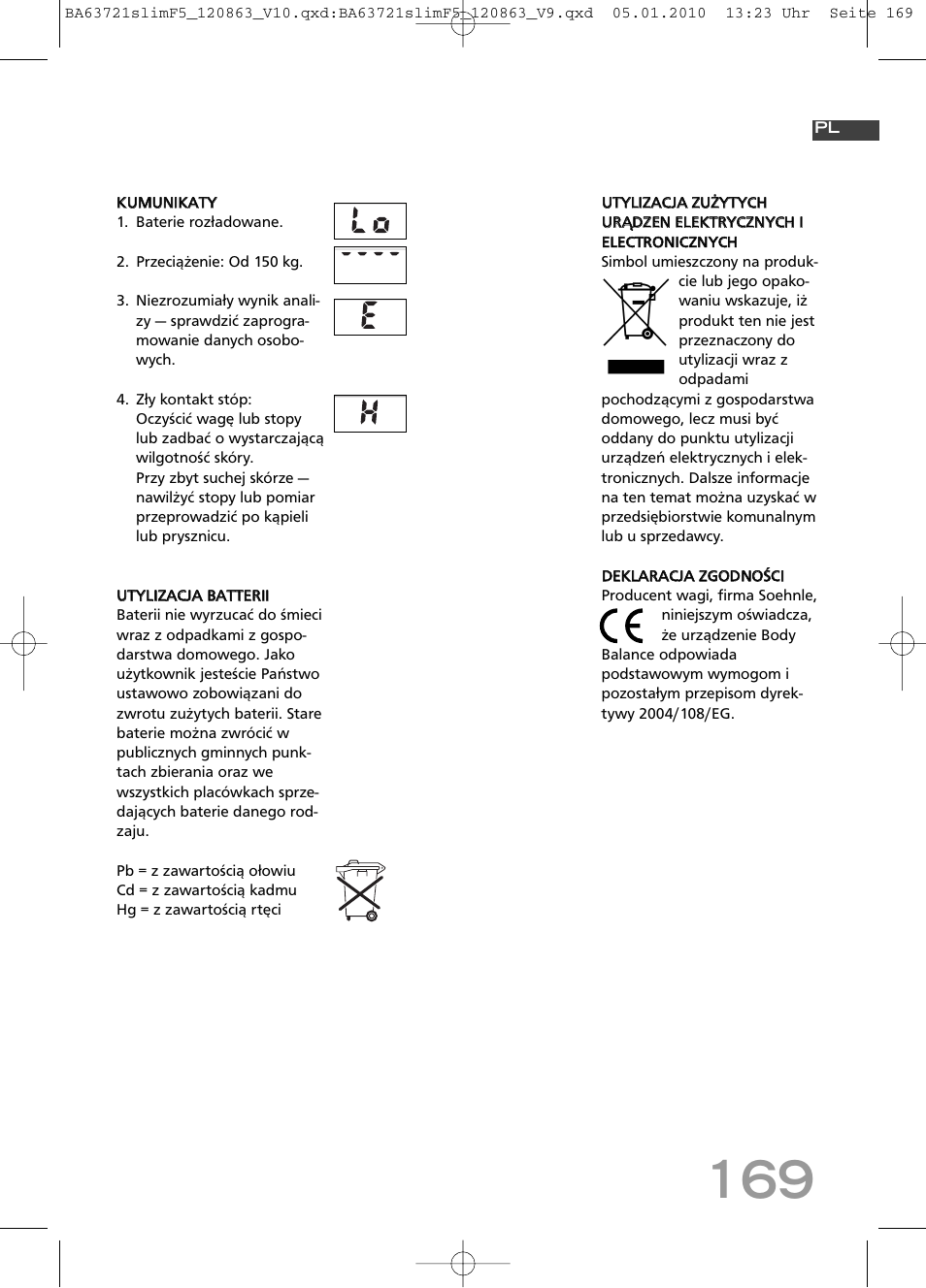 SOEHNLE Body Balance Slim F5 User Manual | Page 169 / 256