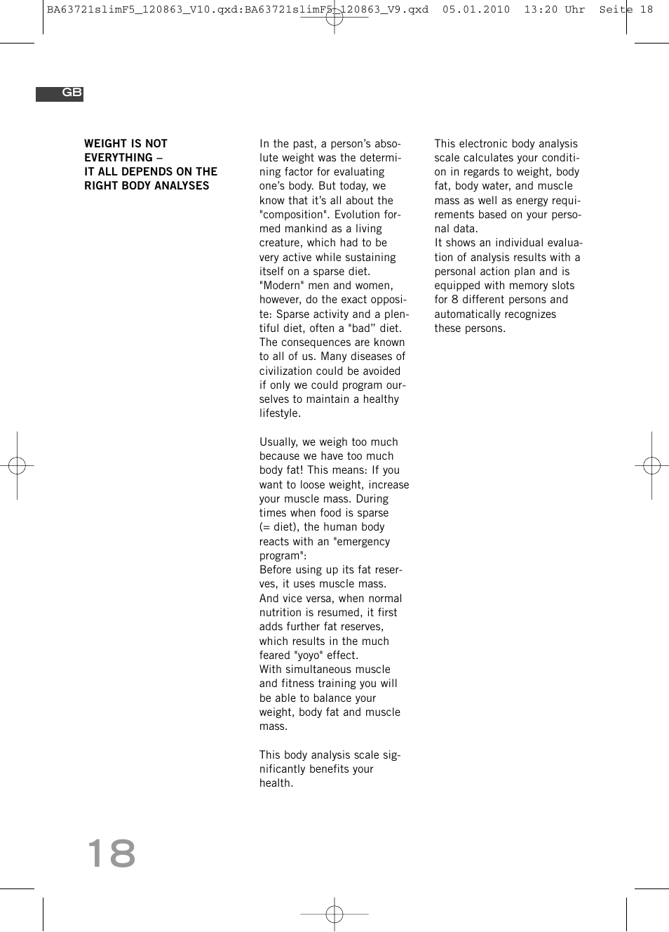 SOEHNLE Body Balance Slim F5 User Manual | Page 18 / 256