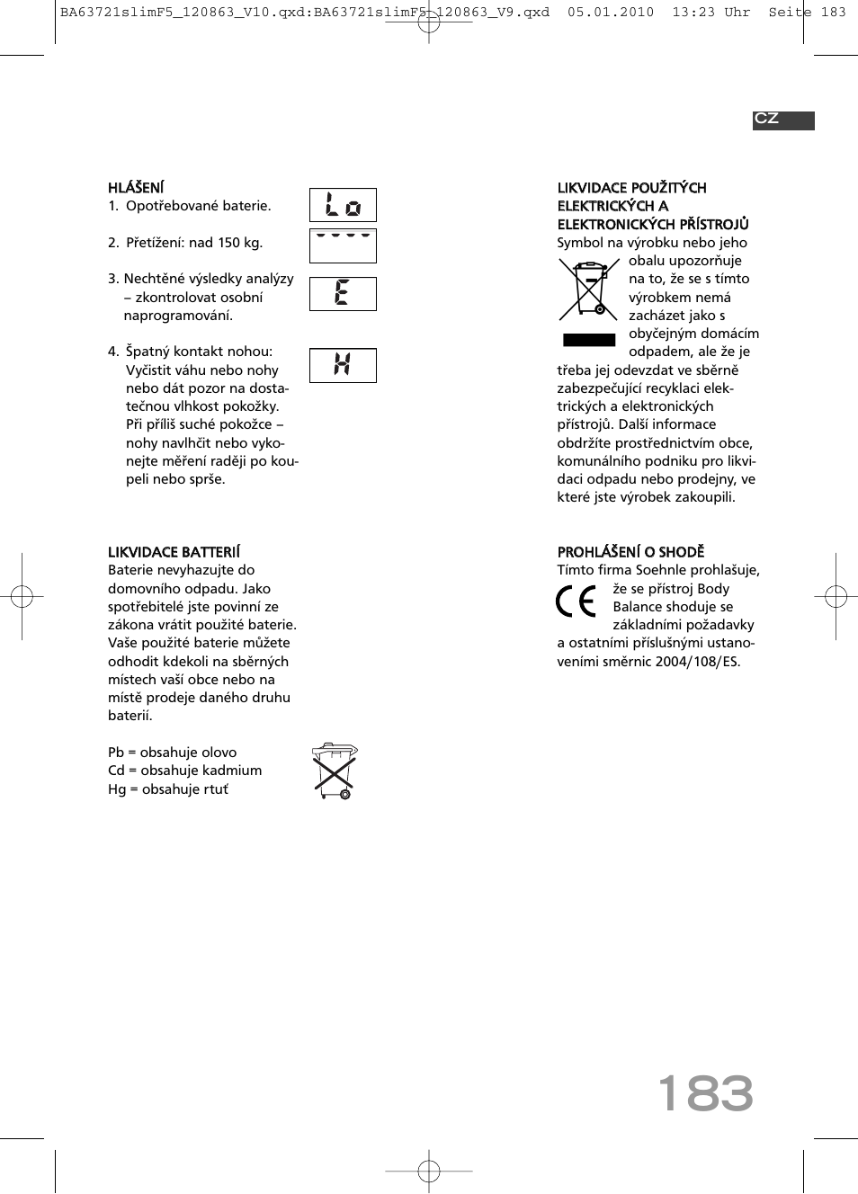 SOEHNLE Body Balance Slim F5 User Manual | Page 183 / 256