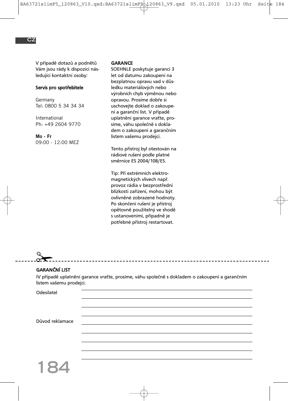SOEHNLE Body Balance Slim F5 User Manual | Page 184 / 256