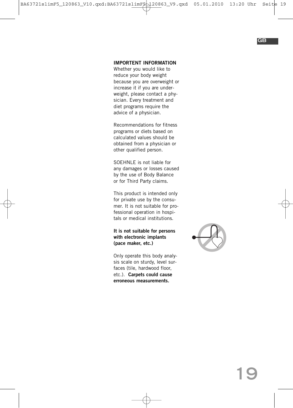 SOEHNLE Body Balance Slim F5 User Manual | Page 19 / 256