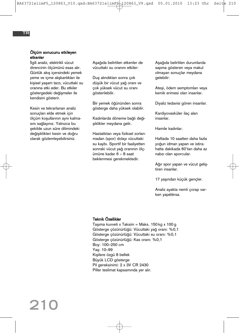 SOEHNLE Body Balance Slim F5 User Manual | Page 210 / 256
