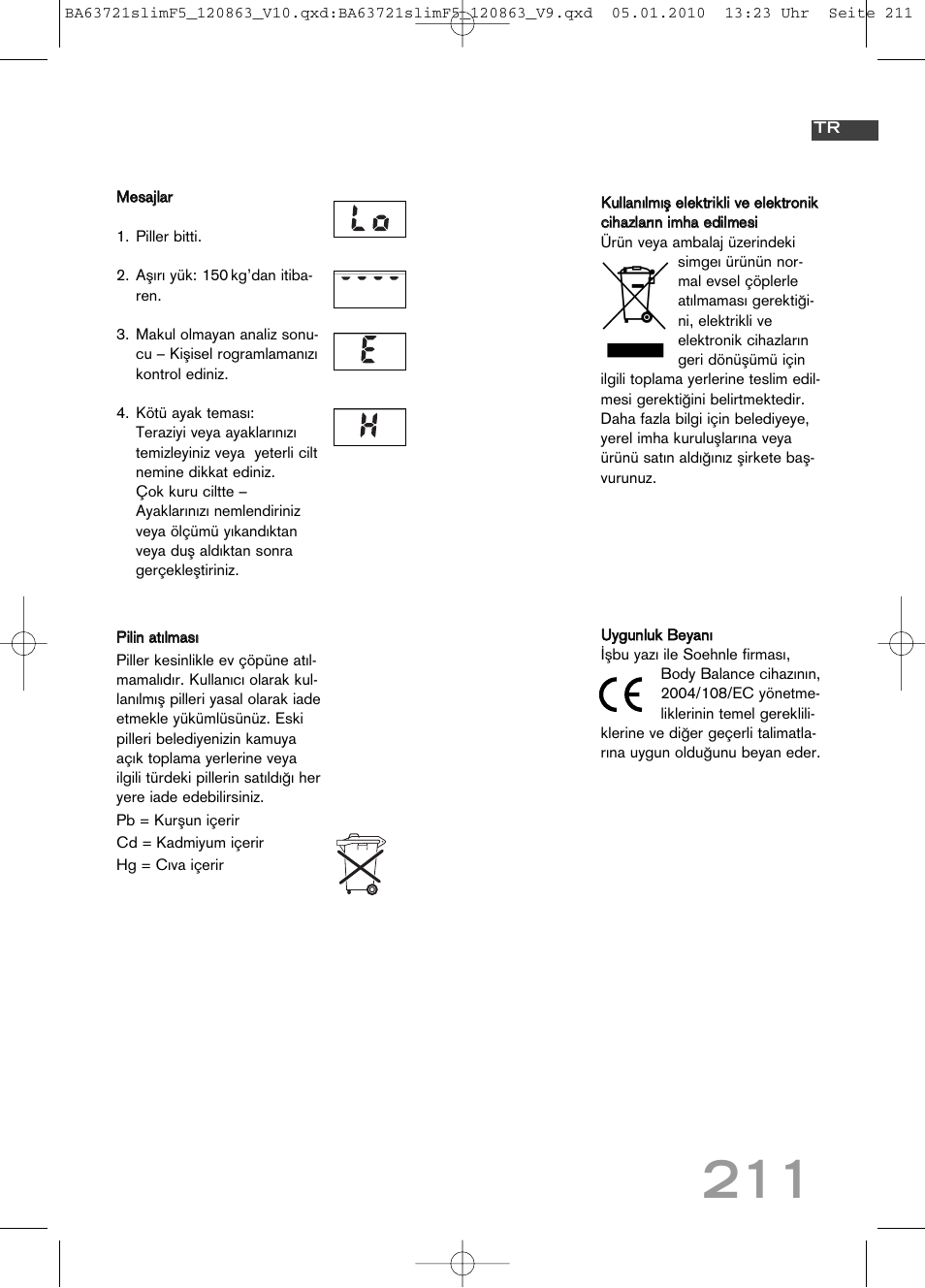 SOEHNLE Body Balance Slim F5 User Manual | Page 211 / 256