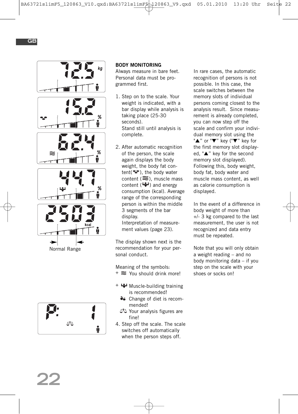 SOEHNLE Body Balance Slim F5 User Manual | Page 22 / 256